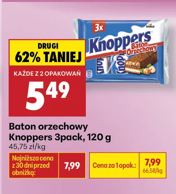 Baton orzechowy Knoppers 3-pak promocja w Biedronka