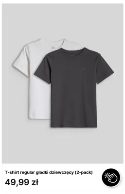 T-shirt regular gładki dziewczęcy 4F 2-pak promocja w 4F