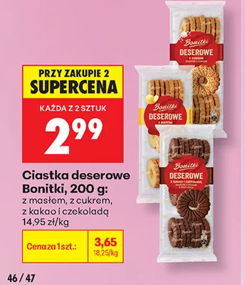Ciastka deserowe Bonitki z masłem promocja w Biedronka