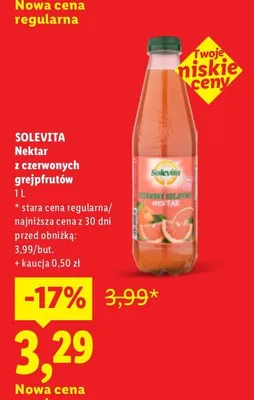 Nektar z czerwonych grejpfrutów Solevita promocja w Lidl
