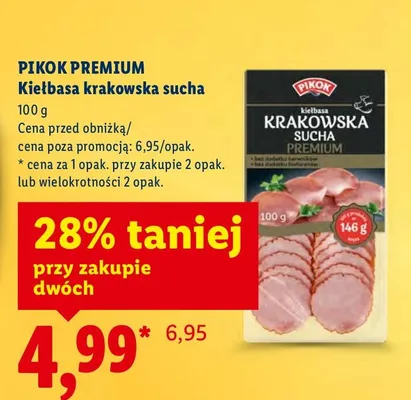 Kiełbasa krakowska sucha promocja w Lidl