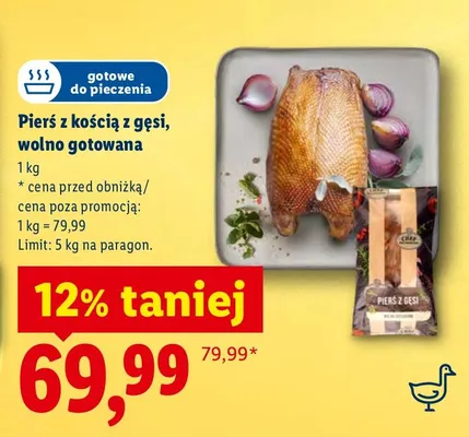 Pierś z kością z gęsi wolno gotowana promocja w Lidl
