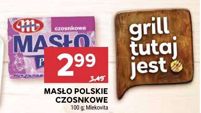 Masło polskie czosnkowe Mlekovita promocja w Stokrotka