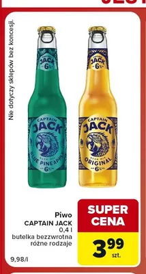 Piwo Captain Jack Original promocja w Carrefour Market