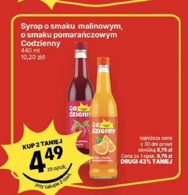 Syrop o smaku pomarańczowym Codzienny promocja w Delikatesy Centrum