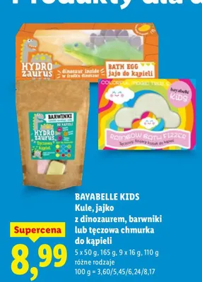 Kule, jajko z dinozaurem, barwniki lub lodowa chmurka do kąpieli promocja w Lidl