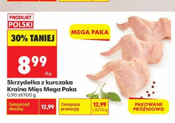 Skrzydełka z kurczaka Kraina Mięs Mega Paka promocja w Biedronka