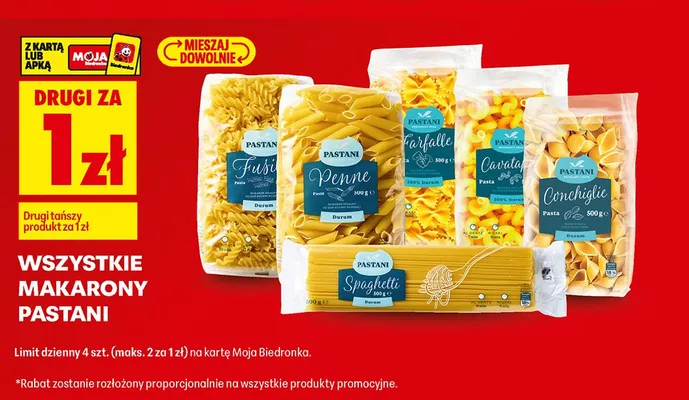 Makaron Fusilli Pastani promocja w Biedronka