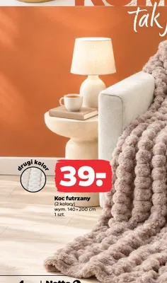 Koc futrzany 140x200 cm promocja w Netto