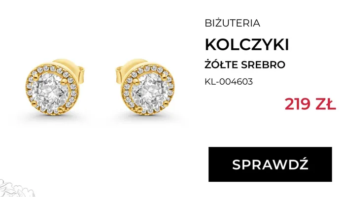 Kolczyki Briju żółte srebro KL-004603