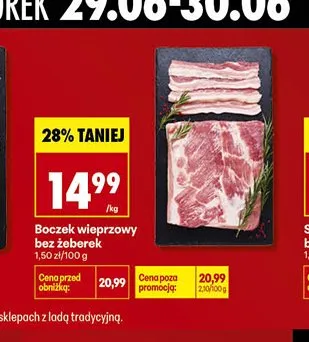 Boczek wieprzowy bez żeberek promocja w Biedronka