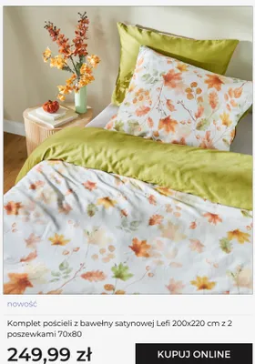 Komplet pościeli z bawełny satynowej Lefi home&you 200x220 cm z 2 poszewkami 70x80 cm promocja w home&you