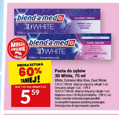 Pasta do zębów 3D White White Blend-a-med promocja w Twój Market