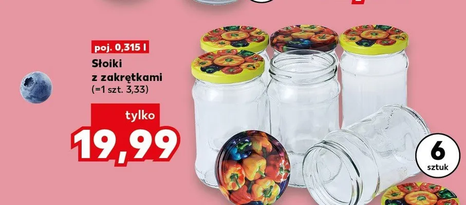 Słoiki z zakrętkami 6-pak 0,315 l promocja w Kaufland