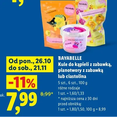 Kule do kąpieli z zabawką Bayabelle 5-pak promocja w Lidl
