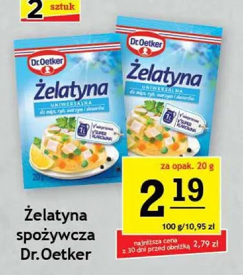 Żelatyna spożywcza Dr. Oetker promocja w Gram Market