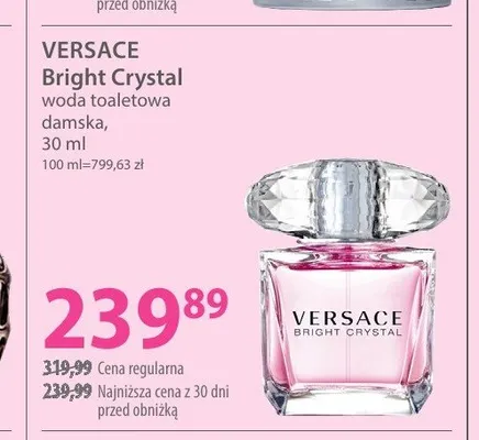Woda toaletowa damska Versace Bright Crystal promocja w Hebe
