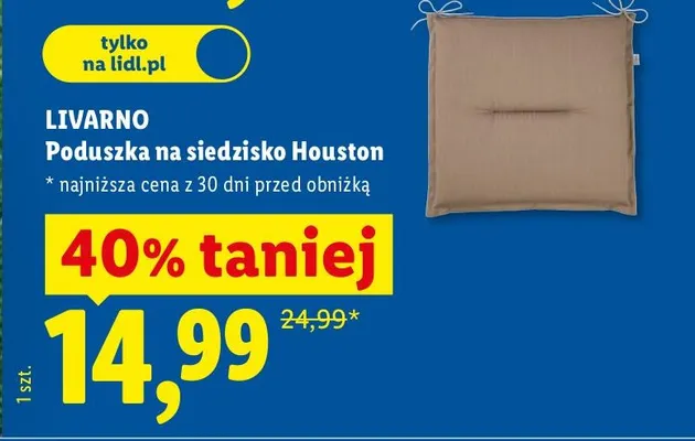 Poduszka na siedzisko Houston promocja w Lidl