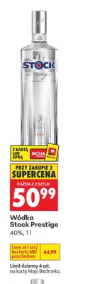 Wódka Stock Prestige 40% promocja w Biedronka