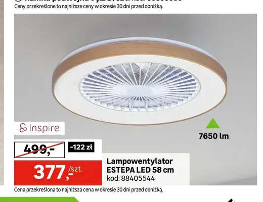 Lampowentylator Inspire Estepa LED 58 cm promocja w Leroy Merlin