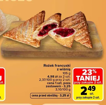 Rożek francuski z wiśnią promocja w Carrefour Market