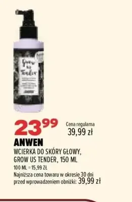 Wcierka do skóry głowy Grow Us Tender Anwen promocja w Drogerie Natura