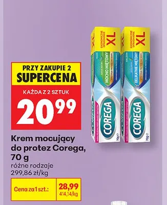 Krem mocujący do protez Corega Delikatnie Miętowy promocja w Biedronka