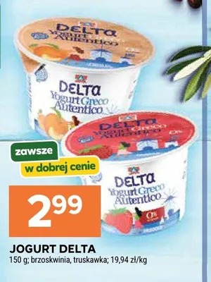 Jogurt Delta brzoskwinia promocja w Stokrotka