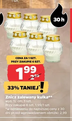 Znicz zalewany kulka promocja w Netto