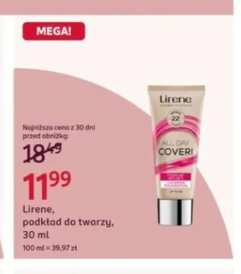 Podkład do twarzy Lirene All Day Cover! promocja w Rossmann