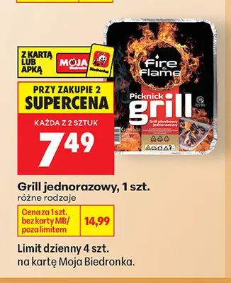 Grill jednorazowy Flambit promocja w Biedronka