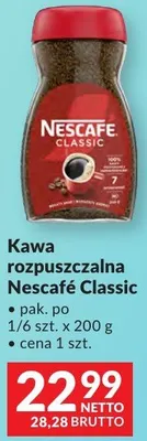Kawa rozpuszczalna w saszetkach Nescafé Classic promocja w Makro