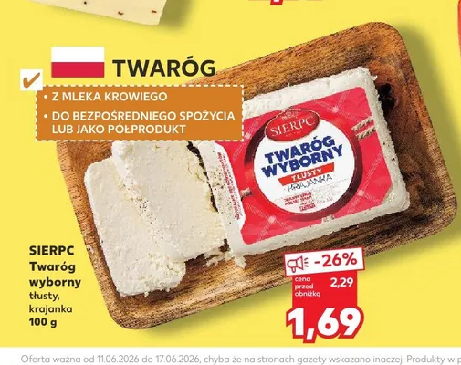 Twaróg wyborny tłusty krajanka Sierpc promocja w Kaufland