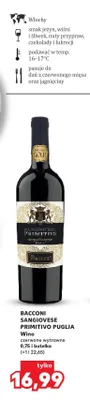 Wino Bacconi Sangiovese Primitivo Puglia promocja w Kaufland