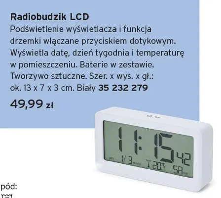 Radiobudzik LCD promocja w Tchibo