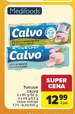Tuńczyk w sosie własnym Calvo 3-pak promocja w Carrefour