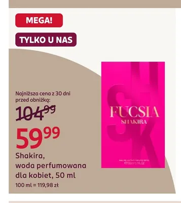Woda perfumowana dla kobiet Shakira promocja w Rossmann
