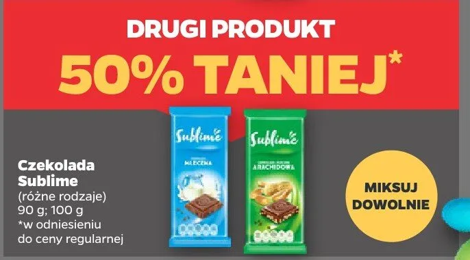 Czekolada mleczna arachidowa SUBLIME promocja w Netto