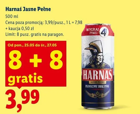 Piwo Harnaś Jasne Pełne promocja w Lidl