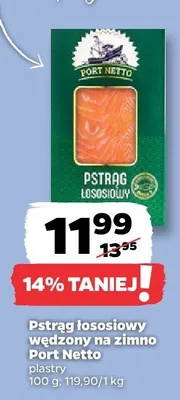 Pstrąg łososiowy wędzony na zimno Port Netto piastry promocja w Netto