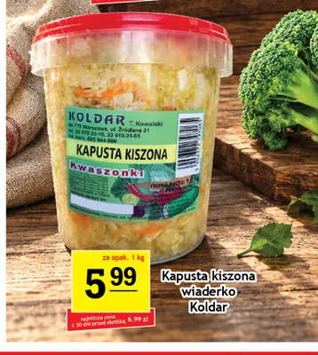 Kapusta kiszona wiaderko Koldar promocja w Gram Market