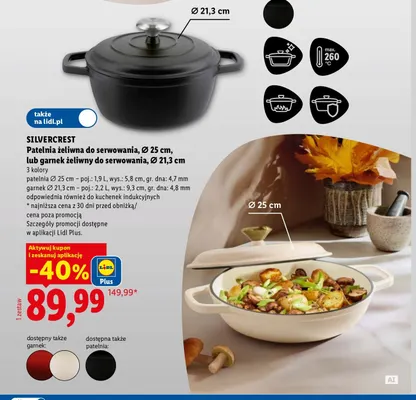 Patelnia żeliwna do serwowania Silvercrest Ø 25 cm promocja w Lidl
