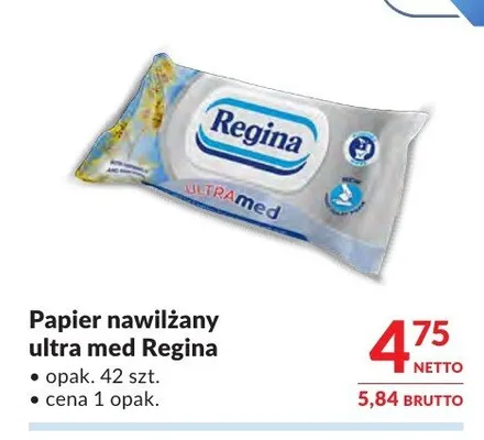 Papier toaletowy nawilżany Regina Ultra Med promocja w Makro
