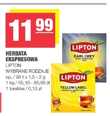 Herbata ekspresowa Lipton promocja w SPAR