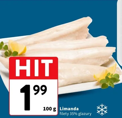 Limanda filety 35% glazury promocja w Intermarche
