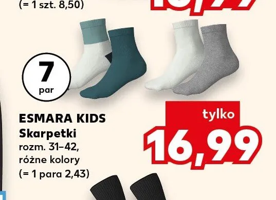 Skarpetki dziecięce Esmara Kids 7-pak promocja w Kaufland