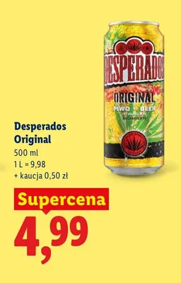 Piwo Desperados Original promocja w Lidl