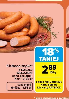 Kiełbasa śląska Z Naszej Wędzarni promocja w Carrefour Market