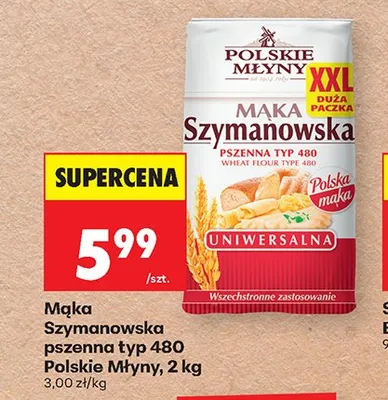 Mąka Szymanowska pszenna typ 480 Polskie Młyny promocja w Biedronka