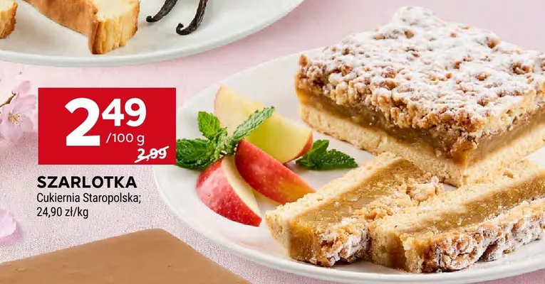 Szarlotka Cukiernia Staropolska promocja w Stokrotka